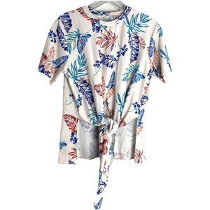 EN CREME T-SHIRT WOMAN SHORT SLEEVE Tuesday Front Tropical Leaf  Print M